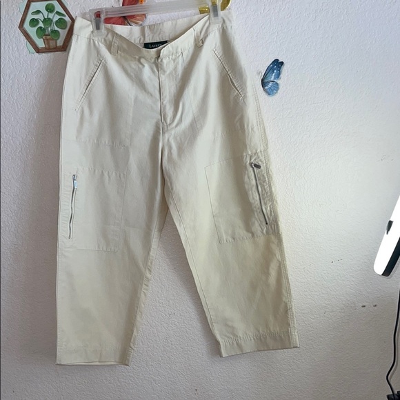 Polo by Ralph Lauren Cream Capris High-Waisted - Picture 1 of 6